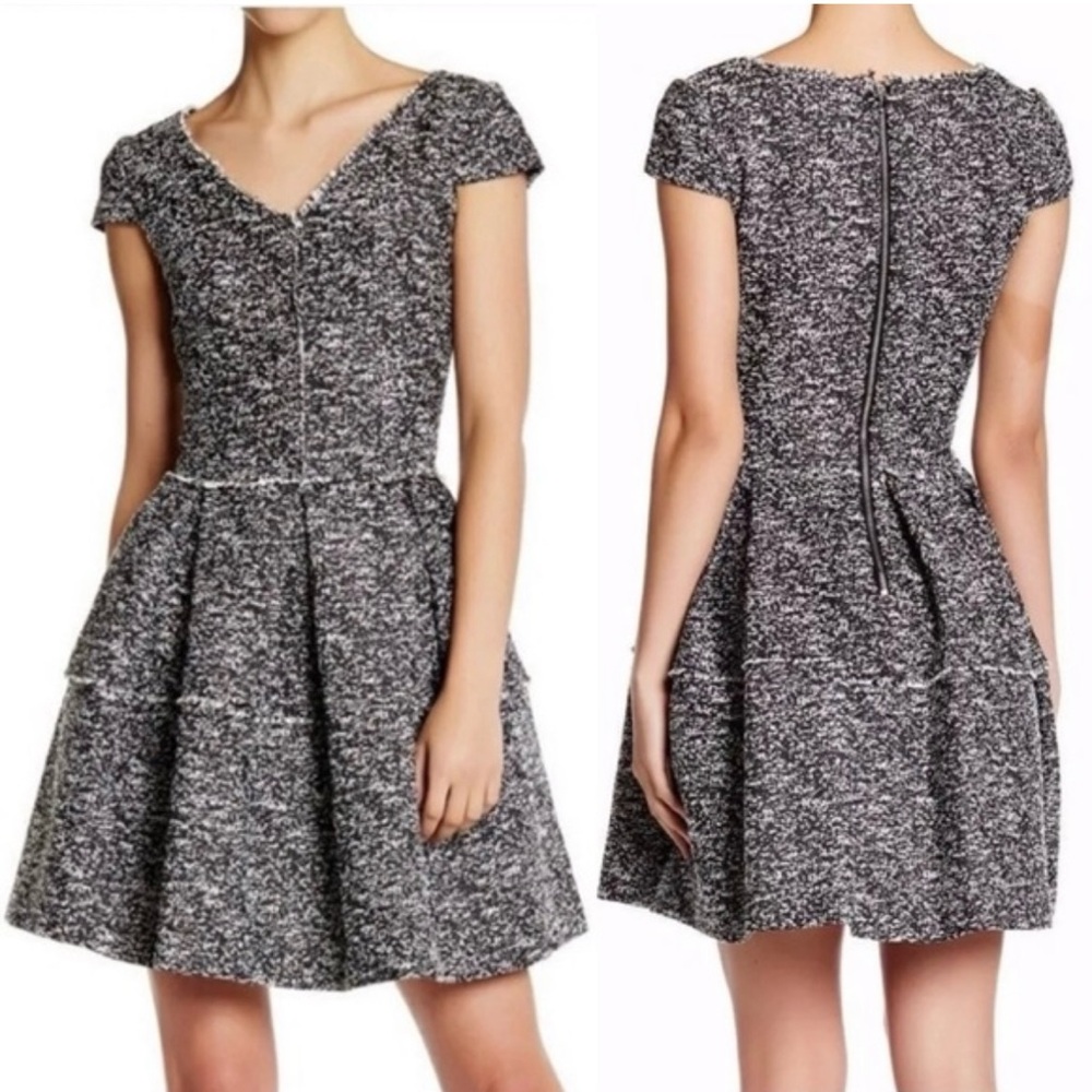 Betsey Johnson fit n flare tweed mini dress